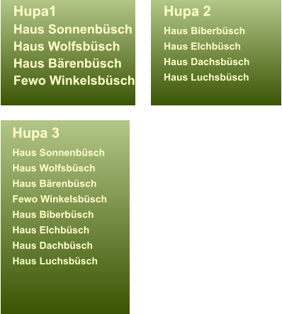 Hupa1 Haus SonnenbüschHaus WolfsbüschHaus BärenbüschFewo Winkelsbüsch  Hupa 3 Haus SonnenbüschHaus WolfsbüschHaus BärenbüschFewo Winkelsbüsch Haus Biberbüsch Haus Elchbüsch Haus Dachbüsch Haus Luchsbüsch Hupa 2 Haus BiberbüschHaus ElchbüschHaus DachsbüschHaus Luchsbüsch
